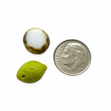 Load image into Gallery viewer, Czech glass coconut lime fruit beads 12pc #4