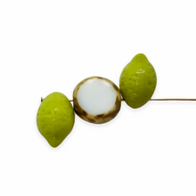 Load image into Gallery viewer, Czech glass coconut lime fruit beads 12pc #4