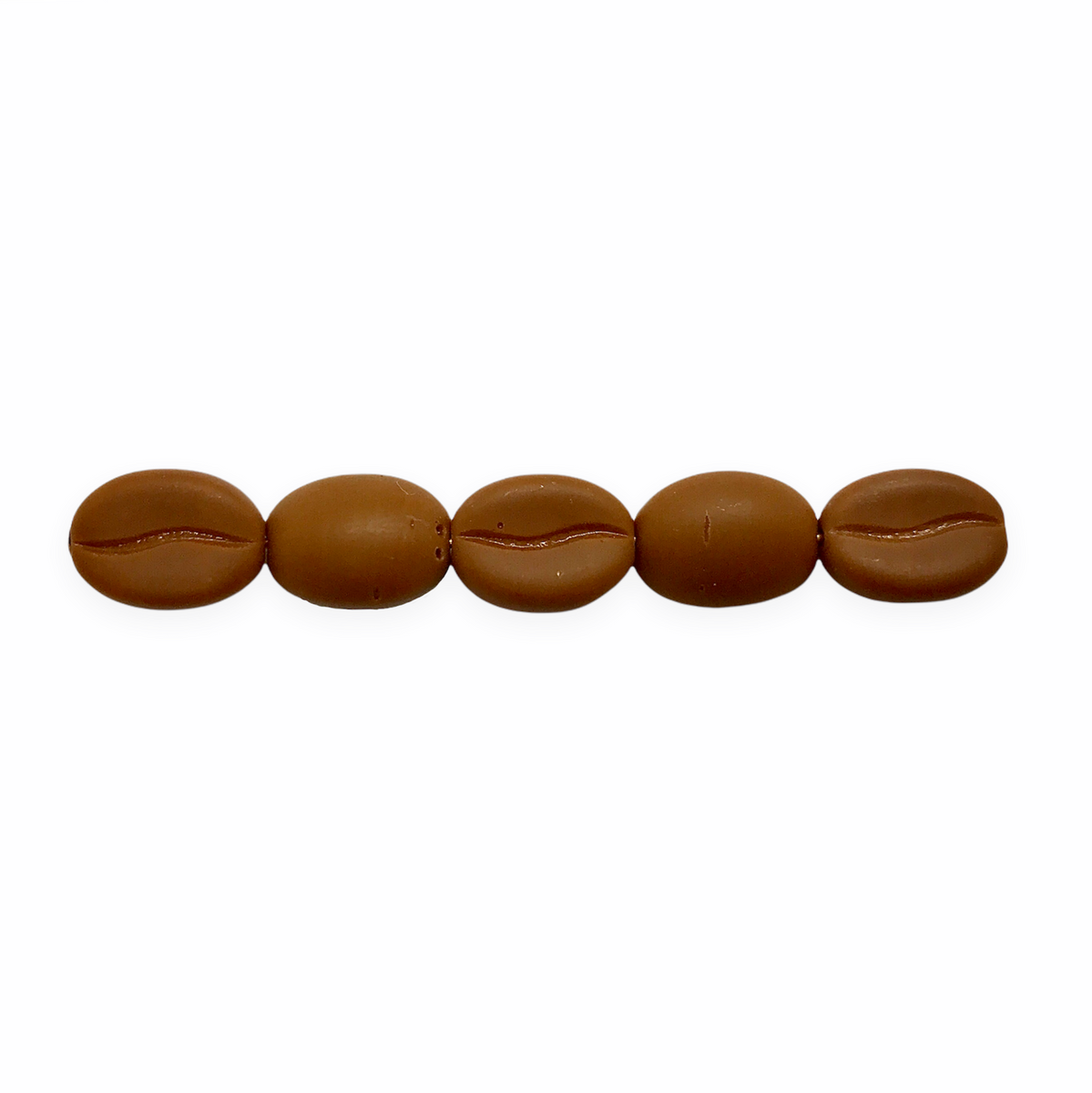 50 Pcs Of Glass Coffee Bean Beads Czech Republic