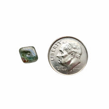 Load image into Gallery viewer, Czech glass cube beads 25pc loden green lumi 7mm