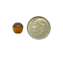 Load image into Gallery viewer, Czech glass faceted acorn drop round beads 15pc orange picasso 8mm