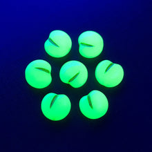 Load image into Gallery viewer, Czech glass flat apple fruit beads 12pc uranium green 12x11mm