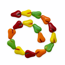 Load image into Gallery viewer, Vintage Czech glass flat pear fruit beads mix 16pc