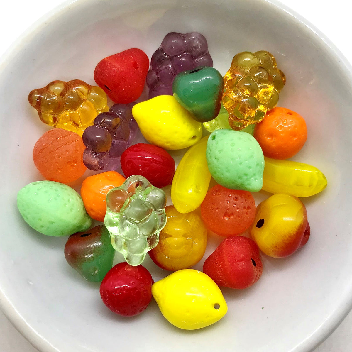 The Ultimate Czech glass fruit salad beads charms 56pc berries, orange –  Orange Grove Beads