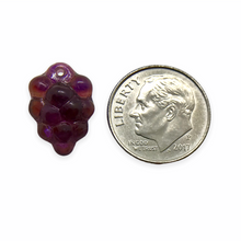Load image into Gallery viewer, Czech glass grape fruit beads 12pc green purple AB mix #5