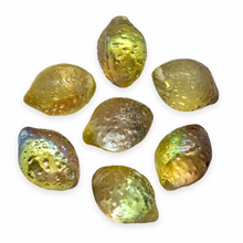 Load image into Gallery viewer, Iced sweet tea Czech lemon fruit beads 10pc yellow brown metallic gold-Orange Grove Beads