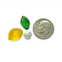 Load image into Gallery viewer, Czech glass lemon fruit beads with leaves flowers 36pc #5