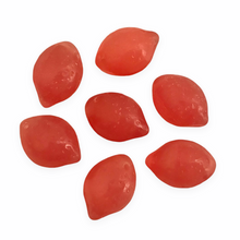 Load image into Gallery viewer, Czech glass lemon fruit shaped drop beads charms 12pc milky pink 14mm-Orange Grove Beads