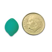 Load image into Gallery viewer, Czech glass lemon lime fruit beads 12pc green blue opaline UV 14mm