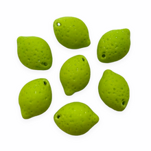 Load image into Gallery viewer, Czech glass lime fruit beads 12pc matte avocado green 14mm-Orange Grove Beads