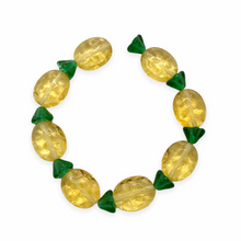 Load image into Gallery viewer, Czech glass pineapple fruit beads 8 sets (16pc) ovals & bell flowers #2-Orange Grove Beads
