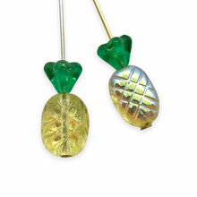 Load image into Gallery viewer, Czech glass pineapple fruit beads golden yellow AB 10 sets (20pc)