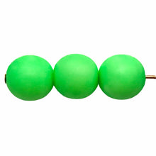 Load image into Gallery viewer, Czech glass round druk beads 20pc neon green UV glow 8mm-Orange Grove Beads
