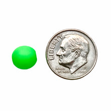 Load image into Gallery viewer, Czech glass round druk beads 25pc neon green UV glow 8mm