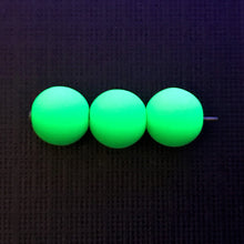 Load image into Gallery viewer, Czech glass round beads 40pc matte neon green UV glow 6mm