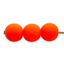 Load image into Gallery viewer, Czech glass round beads 40pc matte neon orange UV glow 6mm-Orange Grove Beads