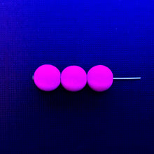 Load image into Gallery viewer, Czech glass round beads 25pc matte neon purple pink UV glow 8mm