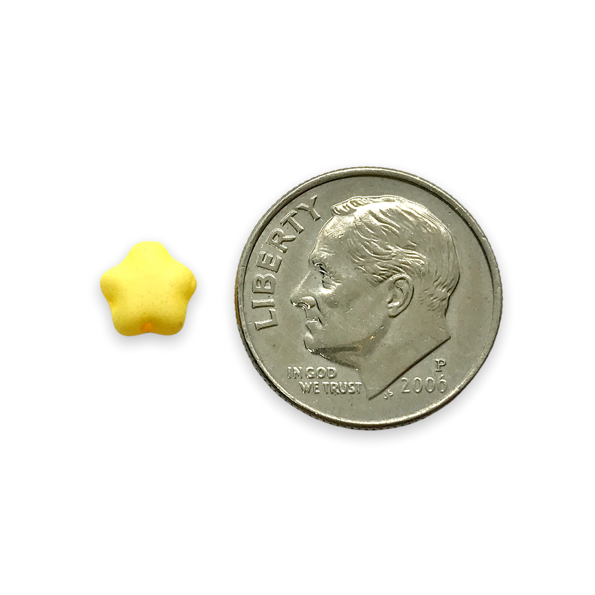 Czech glass tiny star beads 50pc golden yellow AB 6mm