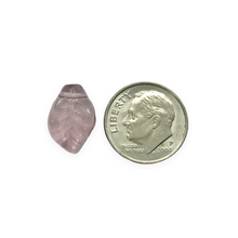 Load image into Gallery viewer, Czech glass wavy leaf beads 20pc light amethyst purple 14x9mm