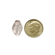 Load image into Gallery viewer, Czech glass wavy leaf beads 20pc light pink 14x9mm