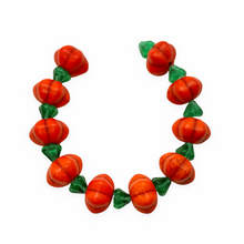 Load image into Gallery viewer, Autumn orange pumpkin beads charms dyed howlite Czech glass 10 sets 13mm-Orange Grove Beads