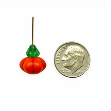 Load image into Gallery viewer, Autumn orange pumpkin beads dyed howlite Czech glass 10 sets 13mm