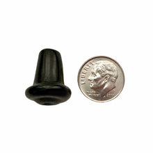 Load image into Gallery viewer, Lampwork glass Halloween basic black witch hat focal beads 4pc