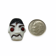 Load image into Gallery viewer, Dracula vampire Halloween lampwork focal glass beads 4pc