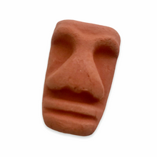 Load image into Gallery viewer, Tiki pendant red brown clay 42x27x18mm ceramic unglazed terracotta #1-Orange Grove Beads