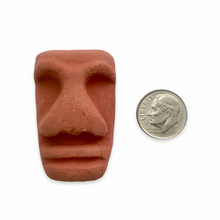 Load image into Gallery viewer, Tiki pendant red brown clay 42x27x18mm ceramic unglazed terracotta #1