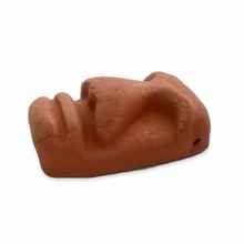 Load image into Gallery viewer, Tiki pendant red brown clay 42x27x18mm ceramic unglazed terracotta #1