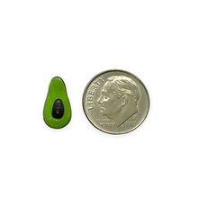 Load image into Gallery viewer, Tiny avocado beads Peruvian ceramic 4pc 13x10mm