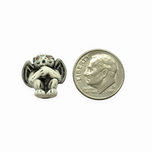 Load image into Gallery viewer, Tiny winged gargoyle beads Peruvian ceramic 4pc 14x14mm