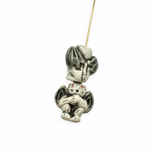 Load image into Gallery viewer, Tiny winged gargoyle beads Peruvian ceramic 4pc 14x14mm