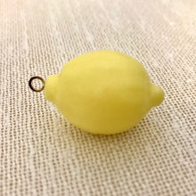 Load image into Gallery viewer, Vintage XL 3D yellow lemon fruit charms pendants acrylic 35x22mm