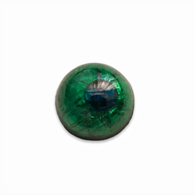 Load image into Gallery viewer, Rare antique Czech glass peacock eye cabochon 1pc blue green foil 10mm-Orange Grove Beads