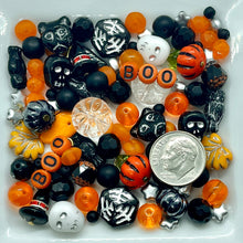 Load image into Gallery viewer, Halloween Czech glass bead mix skulls, cats, pumpkins, owls &amp; more #1
