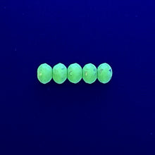 Load image into Gallery viewer, Czech glass faceted rondelle beads 25pc uranium blue silver 7x5mm
