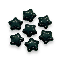 Load image into Gallery viewer, Czech glass star beads 20pc opaque jet black 12mm
