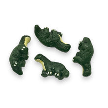 Load image into Gallery viewer, Tiny ceramic brontosaurus dinosaur beads Peruvian ceramic 4pc 16x9mm
