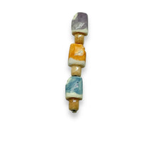 Load image into Gallery viewer, Tiny popsicle beads mix orange grape berry Peruvian ceramic 15x8mm 6pc
