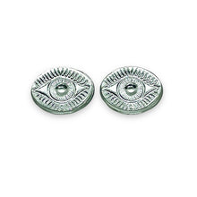 Load image into Gallery viewer, Czech glass oval evil eye flatback cabochon stone 2pc Vitrail 10x8mm
