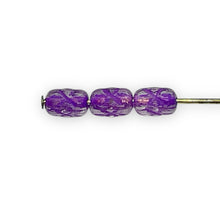 Load image into Gallery viewer, Czech glass small rectangle beads 39pc crystal violet 7x4mm
