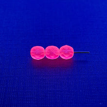 Load image into Gallery viewer, Czech glass faceted round beads 25pc matte neon pink UV 6mm
