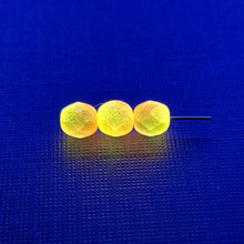 Load image into Gallery viewer, Czech glass faceted round beads 25pc matte neon yellow orange UV 6mm
