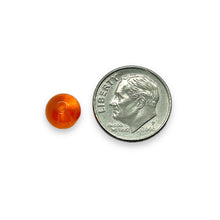 Load image into Gallery viewer, Czech glass round druk beads 30pc translucent orange 8mm
