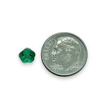 Load image into Gallery viewer, Czech glass bellflower flower beads 50pc emerald green 6x4mm
