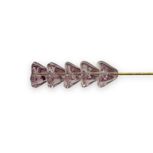 Load image into Gallery viewer, Czech glass bellflower flower cup beads 30pc light amethyst purple 8x6mm
