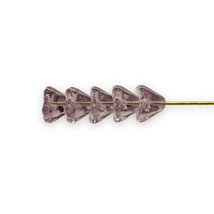 Czech glass bellflower flower cup beads 30pc light amethyst purple 8x6mm