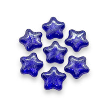 Load image into Gallery viewer, Czech glass puffed star beads 20pc blue luster 12mm
